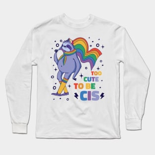 LGBTQ Pride Sloth Rainbow Flag Long Sleeve T-Shirt